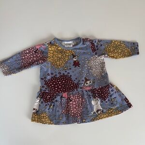 Moomin Characters Baby’s Long Sleeve Cotton Dress  3-6 mos
